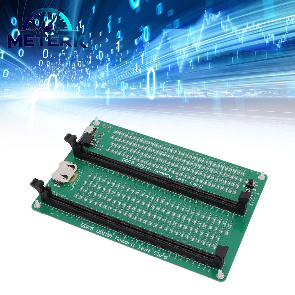 Meterk Thẻ kiểm tra bộ nhớ RAM có đèn LED chỉ báo DDR5UDMM DDR5RDIMM Bộ phân tích chẩn đoán bộ nhớ cho máy chủ để bàn Giá 557,000 Đồng*Miễn phí vận chuyển