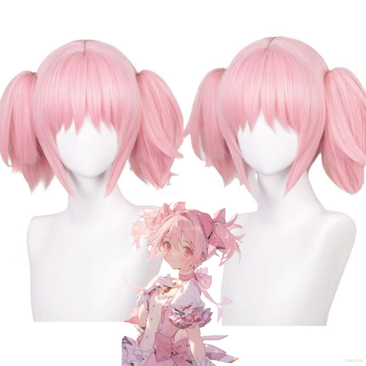 cl32 Ha7 Kaname Madoka Cosplay Tóc Giả Anime Puella Magi Madoka Magica Người Phụ Nữ Tóc Hồng Lông Tơ Tóc Chịu Nhiệt Halloween 32cl