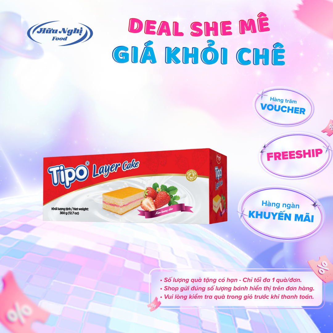 Bánh Tipo Bông Lan Tầng Dâu 360g