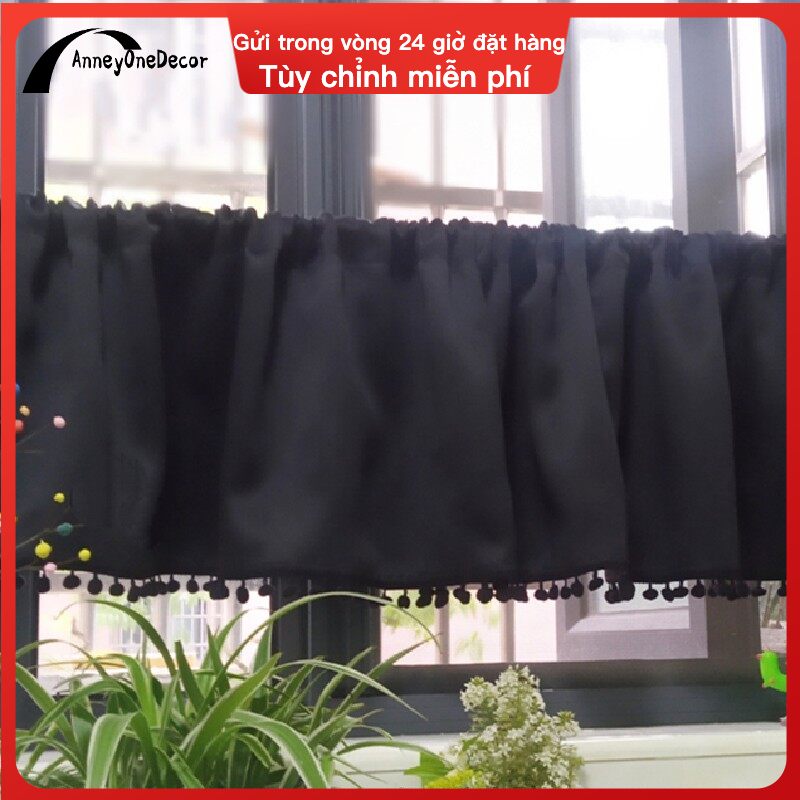 Anneyonedecor rèm nhà bếp cửa sổ che sáng rèm ngắn rèm ngắn rèm tủ màu trơn