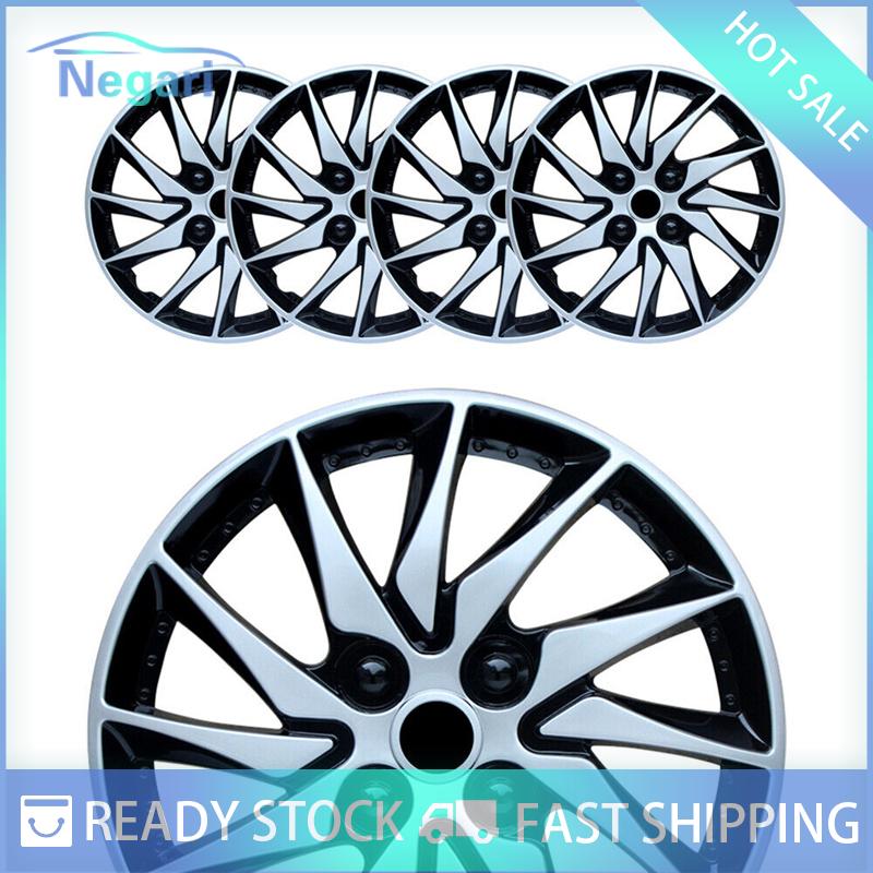 NG Motor✨ COD ✨ Car 1pcs bánh xe trung tâm xe hubcaps bao gồm Bìa cap 14 inch hubcap mũ cho tự động Trường hợp thay thế xe ô tô rim Trims