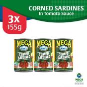 Mega Corned Sardines In Tomato Sauce 155G By 3'S