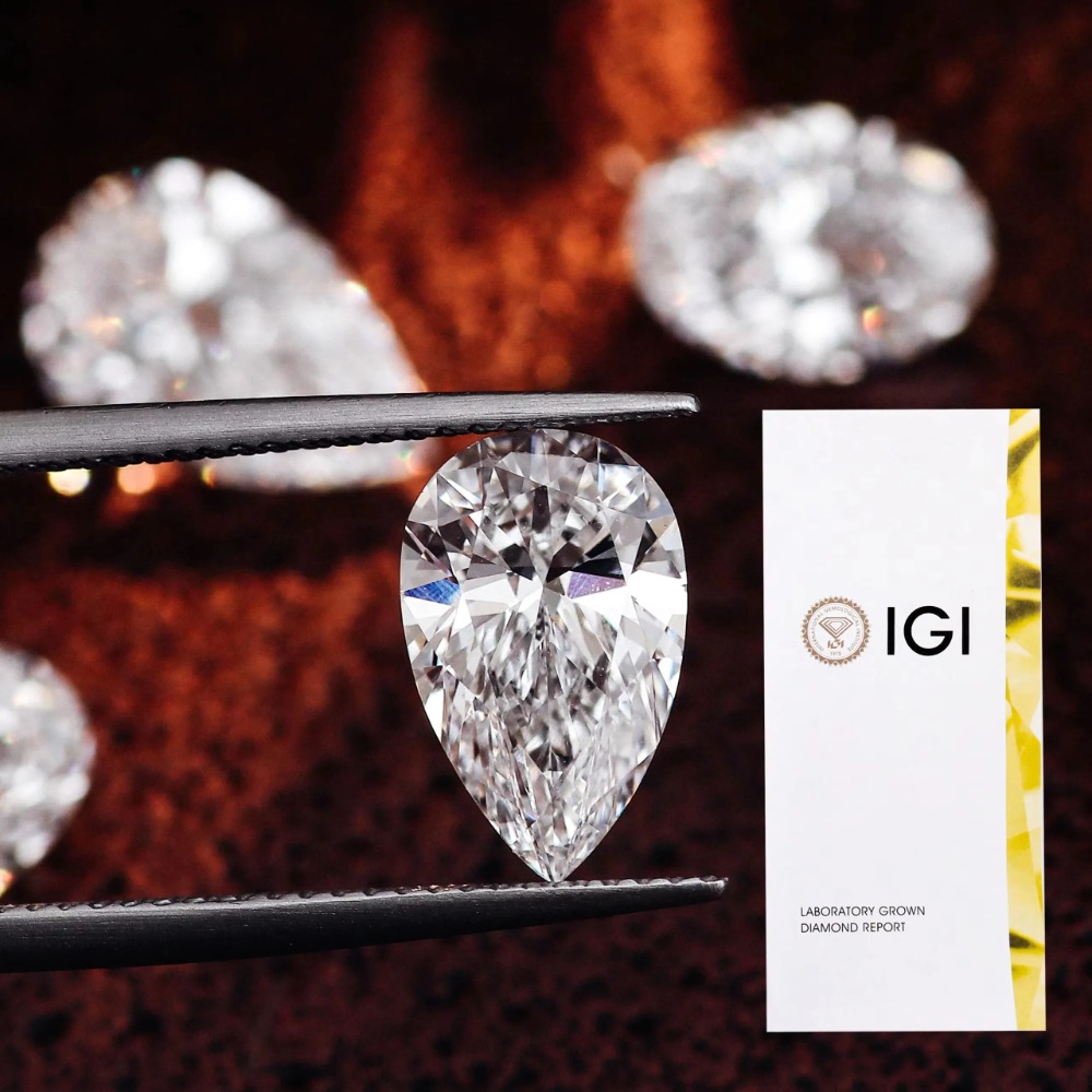 DIY Fancy Shape Pear Lab Grown Diamond 1Ct 1.5Ct 2Ct 2.5Ct 3Ct Cvd Hpht with Igi Certificate Diamonds Stone Lab Grown Diamond Igi Cvd Diamond เพชรLab Grown ราคา 19,550 บาท*ส่งฟรี