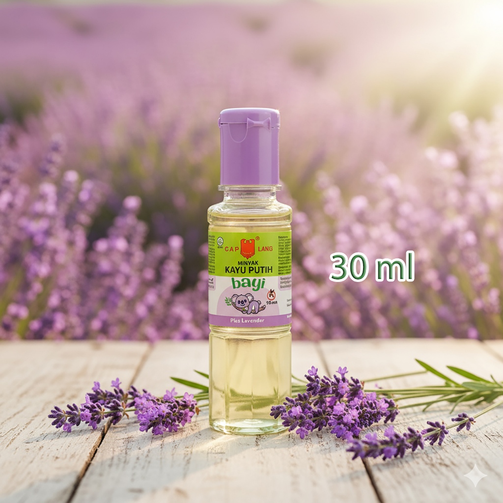 Minyak Kayu Putih Bayi Cap Lang Plus Lavender & Chamomile 60ml | 30ml Kehangatan Alami untuk Tidur Nyenyak dan Perut Nyaman Sepanjang Malam