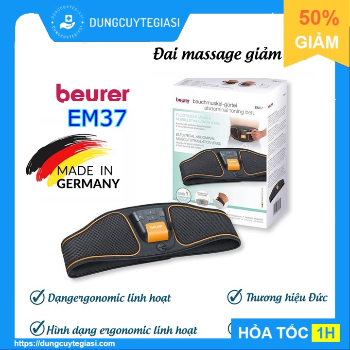 Đai massage giảm mỡ bụng Beurer EM37 của Đức- săn chắc cơ bụng, giảm eo -Bảo hành chính hãng 2 năm