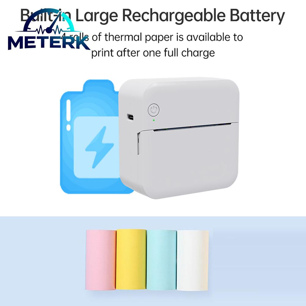 Meterk HUIOP Pocket Printer Mini Pocket Thermal Printer เครื่องทำสติ๊กเกอร์พกพาอเนกประสงค์ 203DPI การพิมพ์ภาพถ่ายทันทีรองรับการเชื่อมต่อสำหรับสมาร์ทโฟนด้วยกระดาษ 1 ม้วน 57 มม เข้ากันได้กับ iOS ราคา 717 บาท*ส่งฟรี