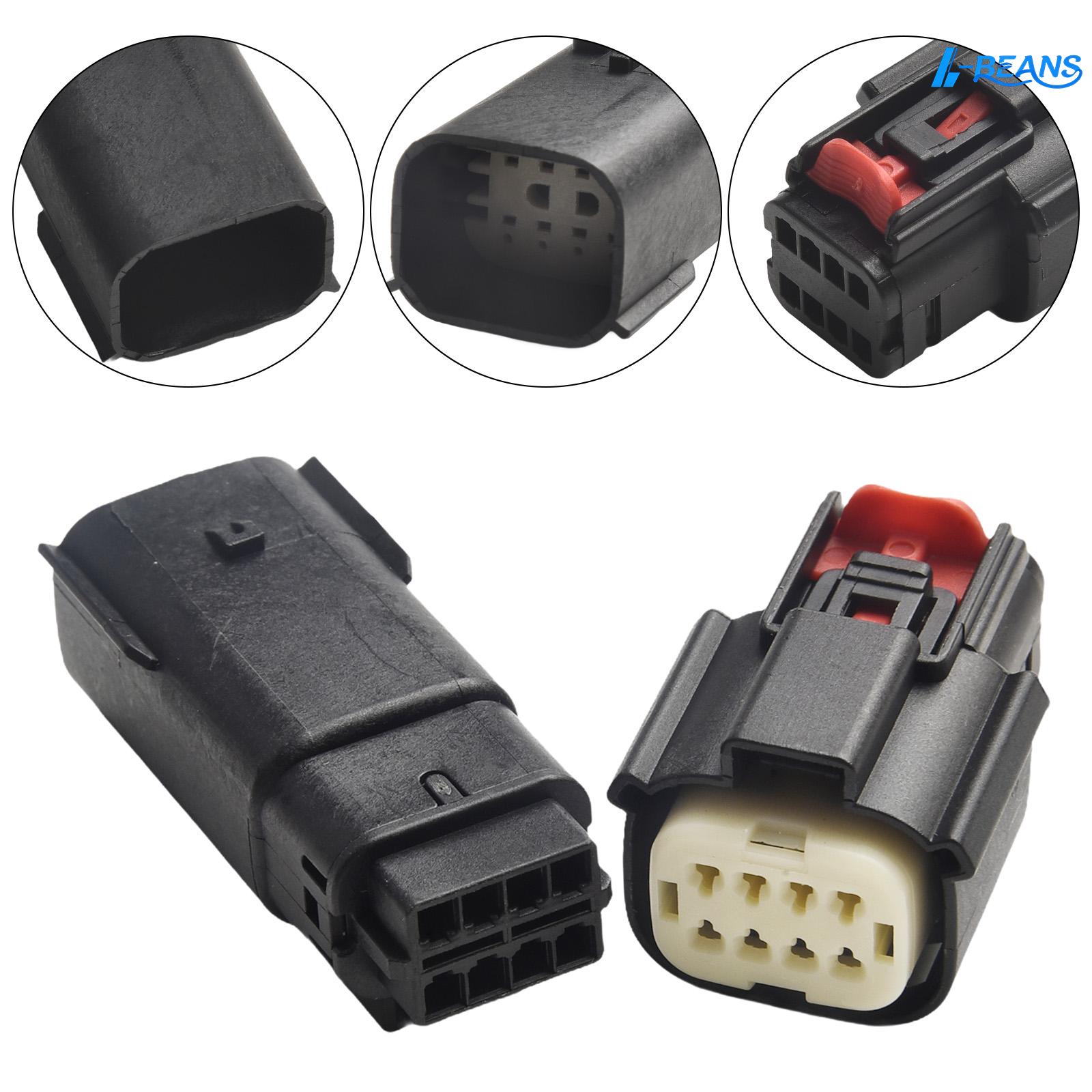 【L-BEANS】 Waterproof 8 Pin Connector for Car Tail Lights Male And Female Plug Black ราคา 201 บาท*ส่งฟรี