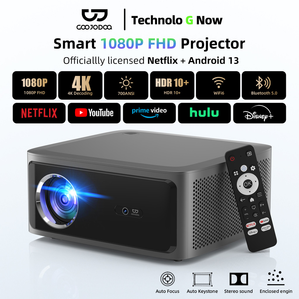 Goojodoq Netflix Authorized Genuine Projector 1080P Fhd Realistic Image 700 Ansi Lumens Brightness ราคา 7,299 บาท*ส่งฟรี