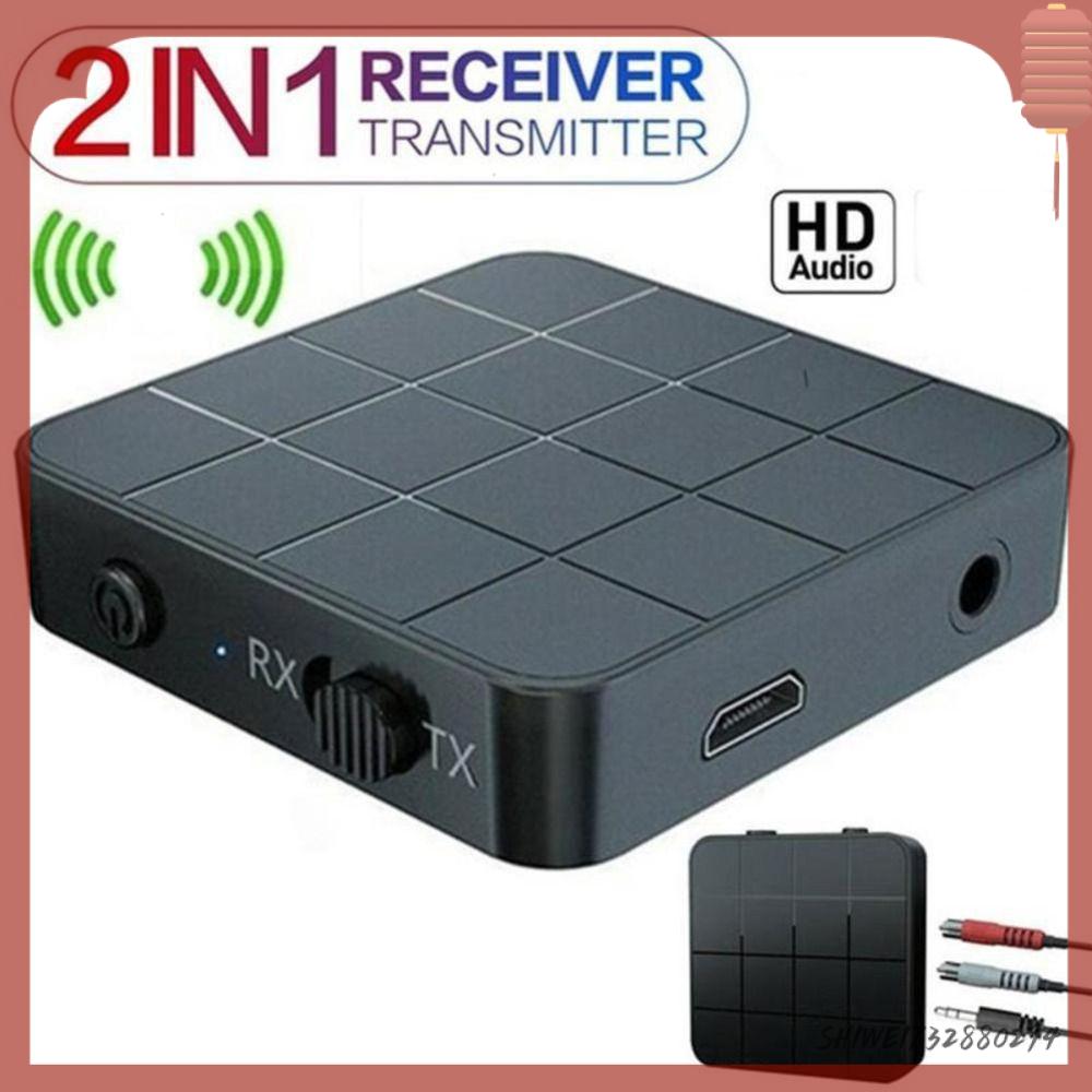 SHIWEI732880294 Bluetooth 5.0 Bộ thu phát âm thanh Kết nối RCA Thiết kế 2 trong 1 Bộ chuyển đổi RCA HD với micro 3.5mm Bộ chuyển đổi nhạc không dây máy tính cá nhân