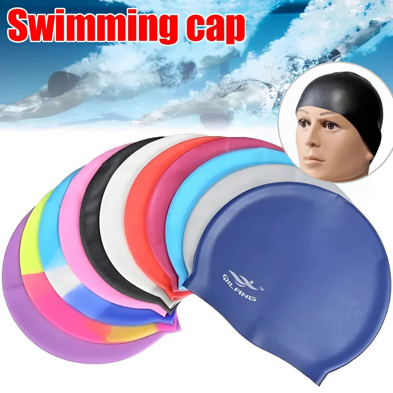 Nam nữ mới silicon dẻo chống thấm gel tai dài bảo vệ tóc Bể Bơi Mũ Bơi Mũ lặn bơi bộ phận