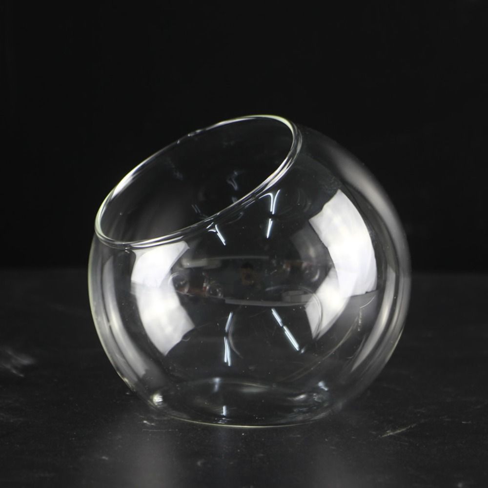 OOC Oblique Clear Glass Ball Vase Transparent Clear Borosilicate Glass Vase Flower Pot Borosilicate Glass Plant Terrarium Wedding Party