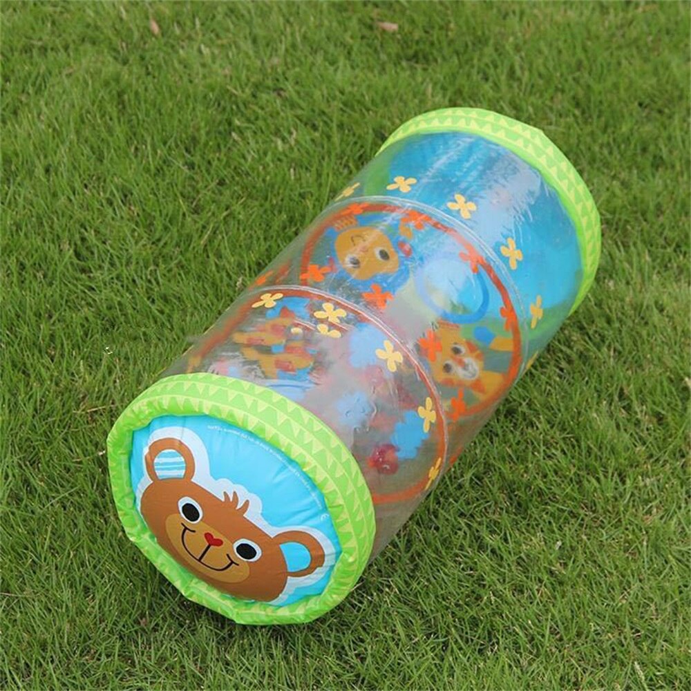 Inflatable bé bò con lăn đồ chơi với rattle và bóng PVC phát triển sớm đồ chơi cho trẻ sơ sinh đồ chơi cho 6 tháng 1 2 3 tuổi