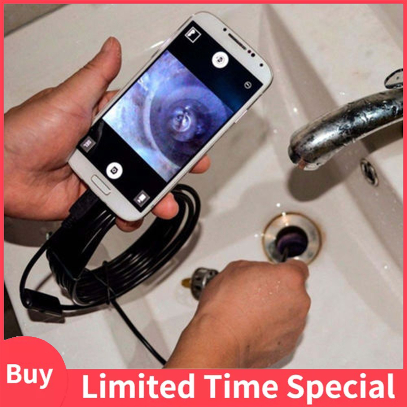 2m 1m 7mm Endoscope Camera Flexible Ip67 Waterproof Inspection Borescope Camera 6leds Adjustable ราคา 227 บาท*ส่งฟรี
