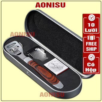 Dụng Cụ Chà Gót Chân Cao Cấp Tặng Kèm 10 Lưỡi - Dụng Cụ Tẩy Tế Bào Chết Da Chân, Mài Gót Chân, Dụng Cụ Chà Gót Chân Bằng Inox