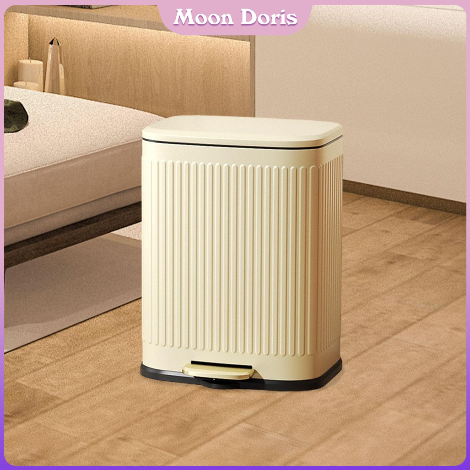 Moon Doris Step Trash Can Foot Pedal Garbage Bin 13 L Wastebasket Practical Sleek Garbage Can for Bedroom Bathroom Room ราคา  1,240 บาท*ส่งฟรี