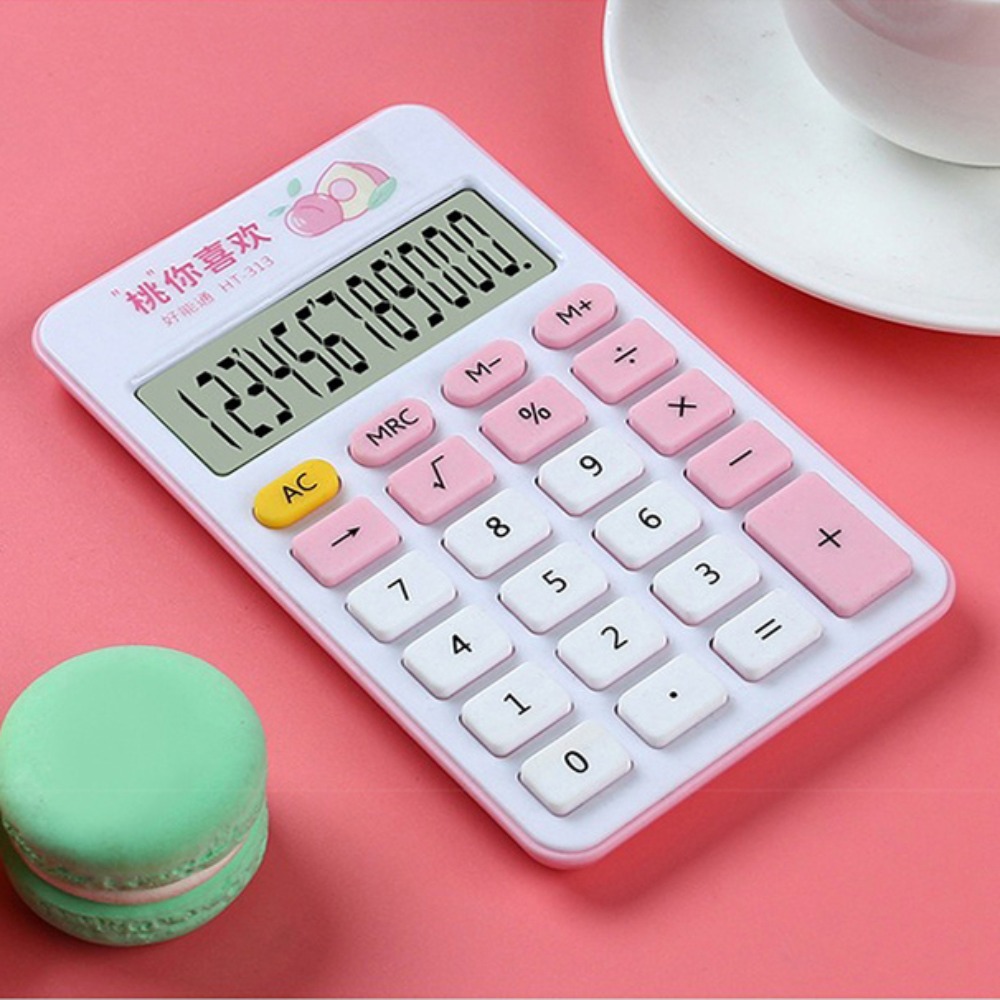 YOLK Độ nhạy cao Máy tính Mini tối giản 12 chữ số Màn hình LCD lớn Máy tính học sinh Đơn giản Di động Máy tính điện tử Nhà - 3