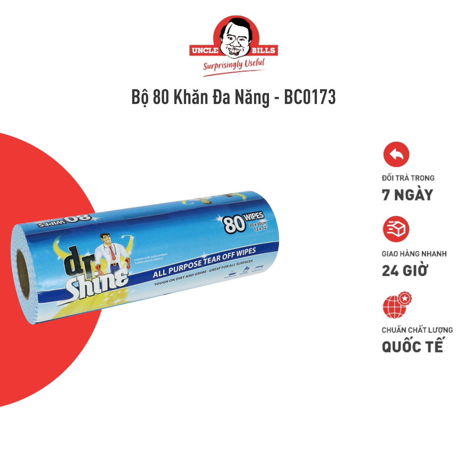 Cuộn khăn chùi rửa đa năng 30cm 80 cái ubl bc0173