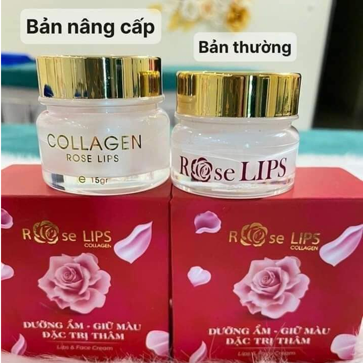Dưỡng môi Rose Lips Collagen dưỡng ẩm, kích màu, chống thâm loang sau phun xăm, có hộp đựng sang trọng