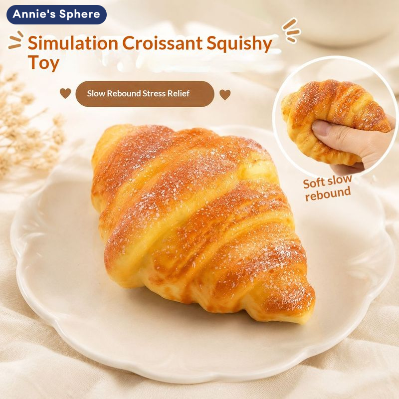 Annie's Sphere Squishy Toy in the Shape of a Simulated Croissant, Soft, Stretches Slowly, Relieves Stress. Suitable for Children and Adults. ราคา 90 บาท*ส่งฟรี