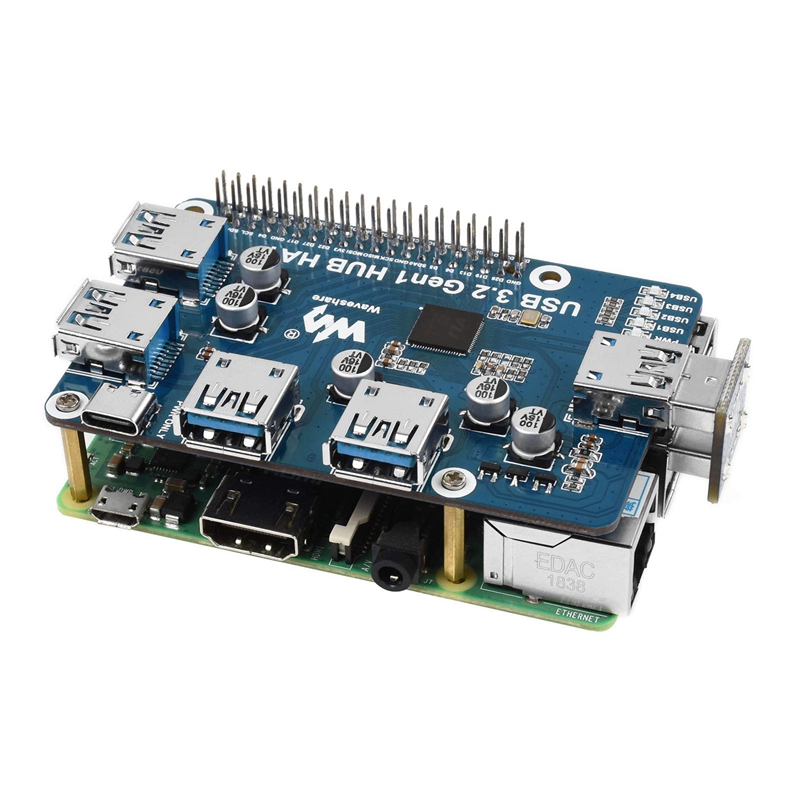 USB 3.2 Gen1 HUB HAT Expansion Board for 4 B 3 B+ 3 B 2B Zero Zero 2 W Zero WH,Plug and Play