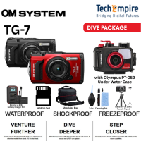 Olympus OM SYSTEM Tough TG-7 / TG7 Digital Camera (Black/Red)