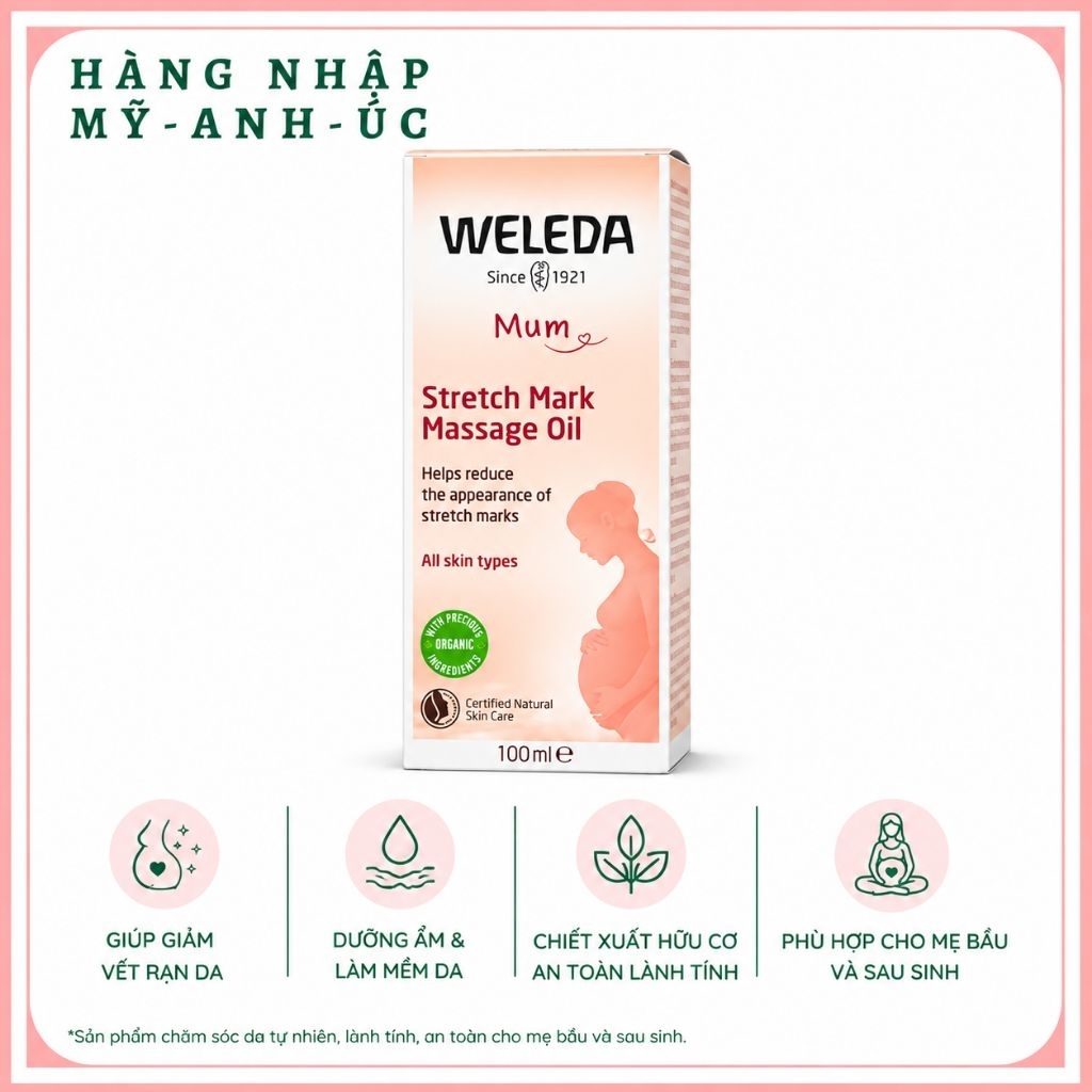 Weleda Mother Stretch Mark Massage Oil 100ml Anh Quốc - - SẢN PHẨM CHẤT LƯỢNG CAO, SHOP CHỌN LỌC RẤT KĨ, HÀNG HÓA ĐẢM BẢO, ĐƯỢC YÊU THÍCH TRÊN THỊ TRƯỜNG, MỜI KHÁCH YÊU ỦNG HỘ, TRẢI NGHIỆM VÀ CHO SHOP ĐÁNH GIÁ NHÉ