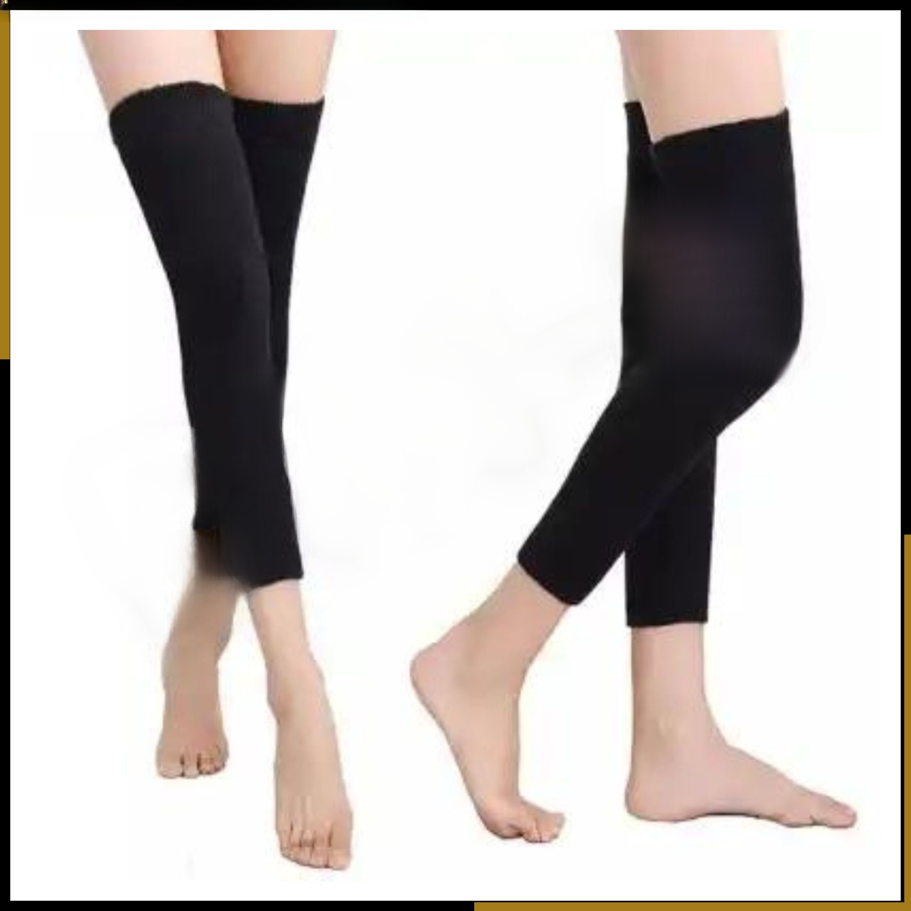 BIN-B 1 Pair | Leg Warmer | Woolen Blend Thermal Knee Warmers Fashion Women Solid Color Knee High Knitted Breathable Elastic Knees Sleeves for Winter Pleated Long Yoga Socks Leg Warmer Both Men And Women