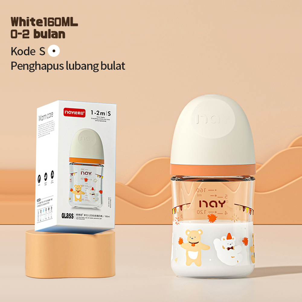 Baby Shine Botol Susu Bayi Anti Kolik Botol Minum Bayi Botol Susu Kaca Bayi Bpa Free 160/240ml
