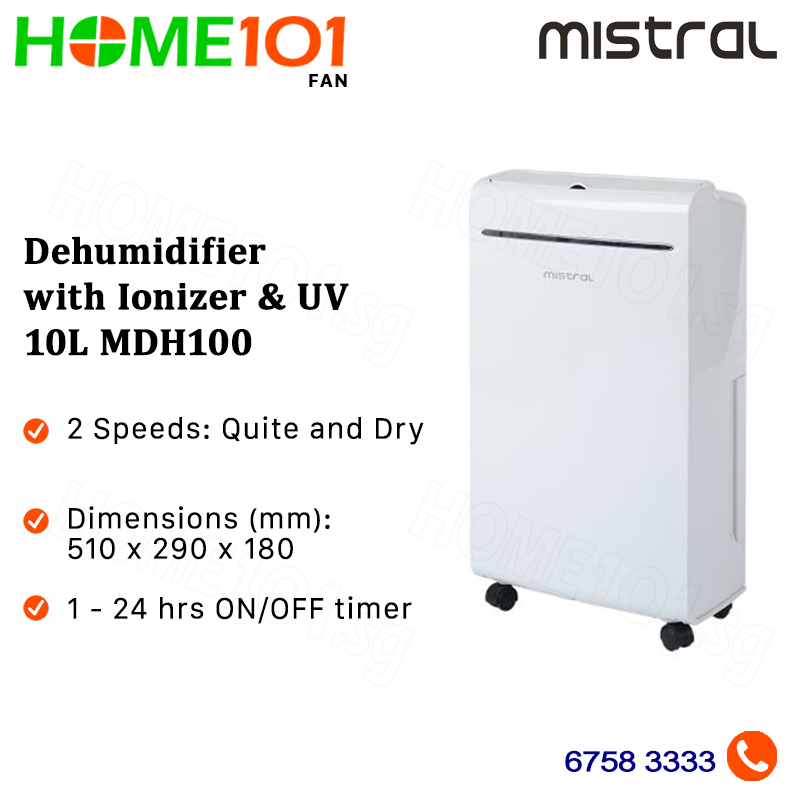 Mistral Dehumidifier with Ionizer and UV 10L MDH100 Singapore