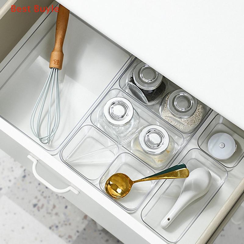 💖Best Buyle 1PC Máy tính để bàn ngăn kéo tổ chức văn phòng phẩm lưu trữ hộp nhựa trang điểm lưu trữ trong suốt lưu trữ hộp