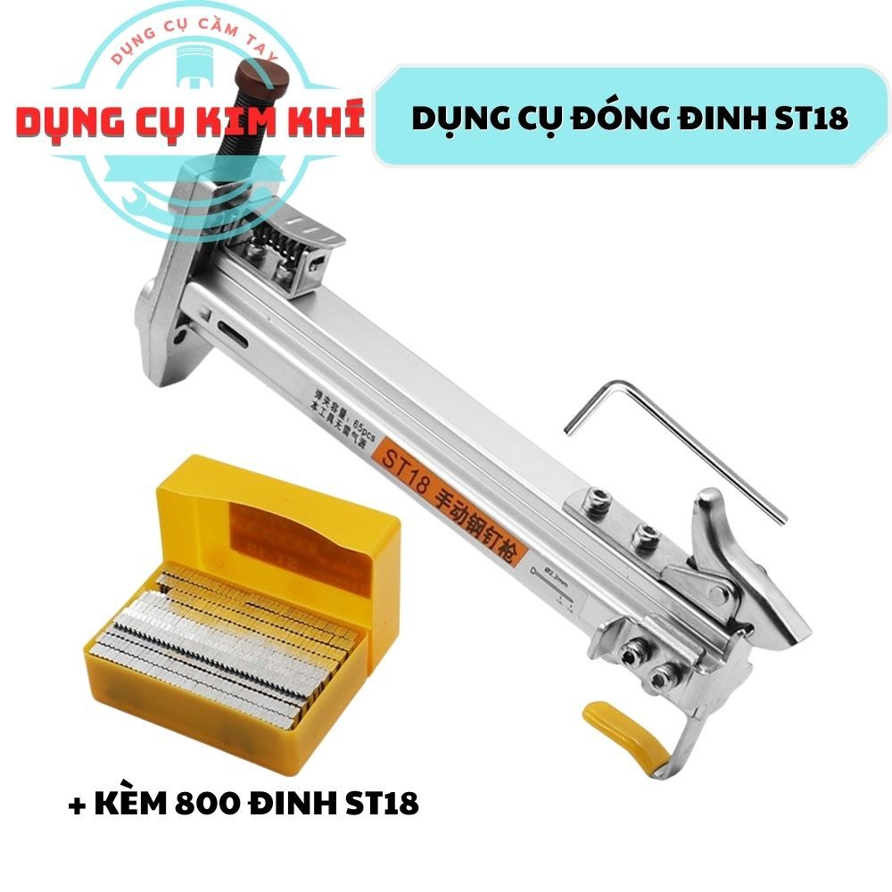 Dụng Cụ Đóng Đinh Bằng Tay ST18 với Chức Năng Bấm Nhả Tự Động