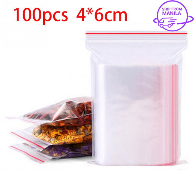 100Pcs Clear Thickened Plastic Bag Zipper Sealing Bags Storage Bag for Food Candy Packing Bag Jewelry Bag