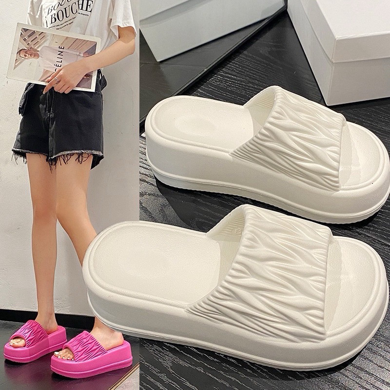  Dép Bánh Mì Bản Ngang Quai Nhún MẶT Nữ Hàng Duwa Chất Liệu Eve Siêu Nhẹ Nữ Đế Xuồng 6f 