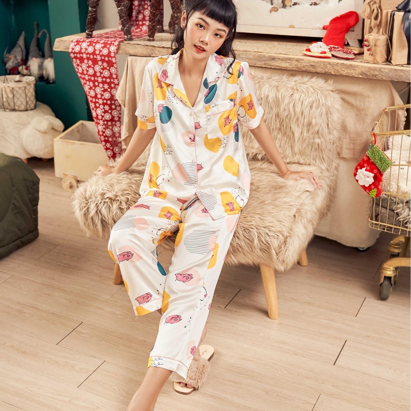 Vibes pijama dài piglet long py set