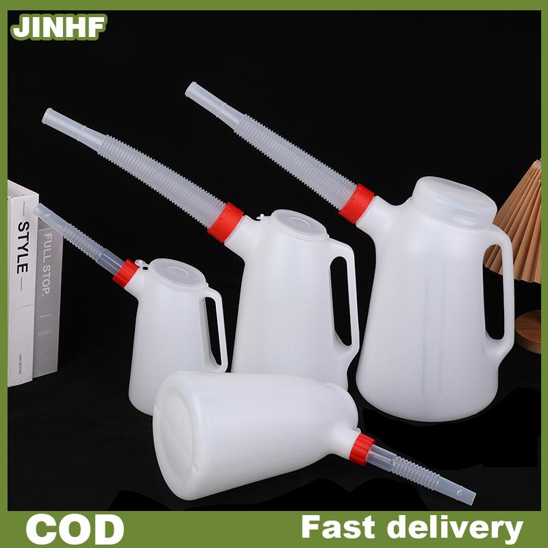 JINHF 1.2L 2L 3L 5L dầu đo Jug xăng có thể bình nhiên liệu với đổ linh hoạt cho ô tô nhà để xe dầu đo container