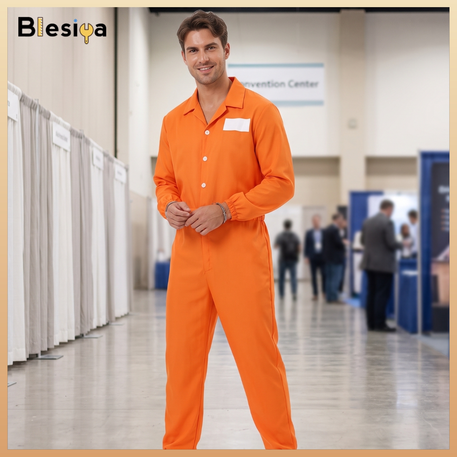 Blesiya Orange Prisoner Bodysuit Adult Prison Jumpsuit One-Piece Prisoner Jumpsuit Button-Front for Adults ราคา 12,178 บาท*ส่งฟรี