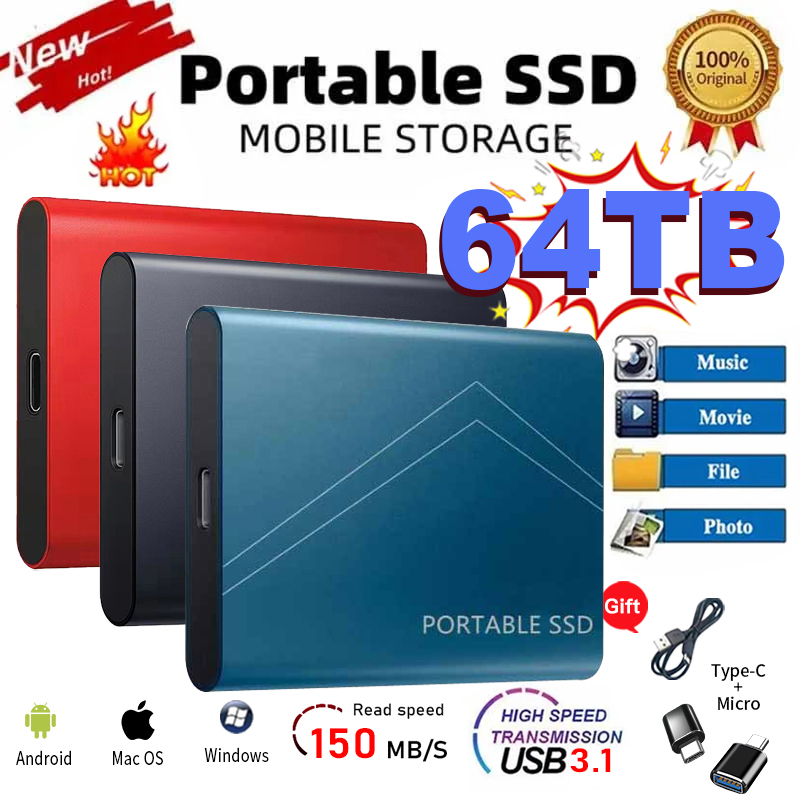 Cho Xiaomi di động ổ cứng SSD tốc độ cao di động ổ cứng lưu trữ thể rắn 128TB lưu trữ bên ngoài deci