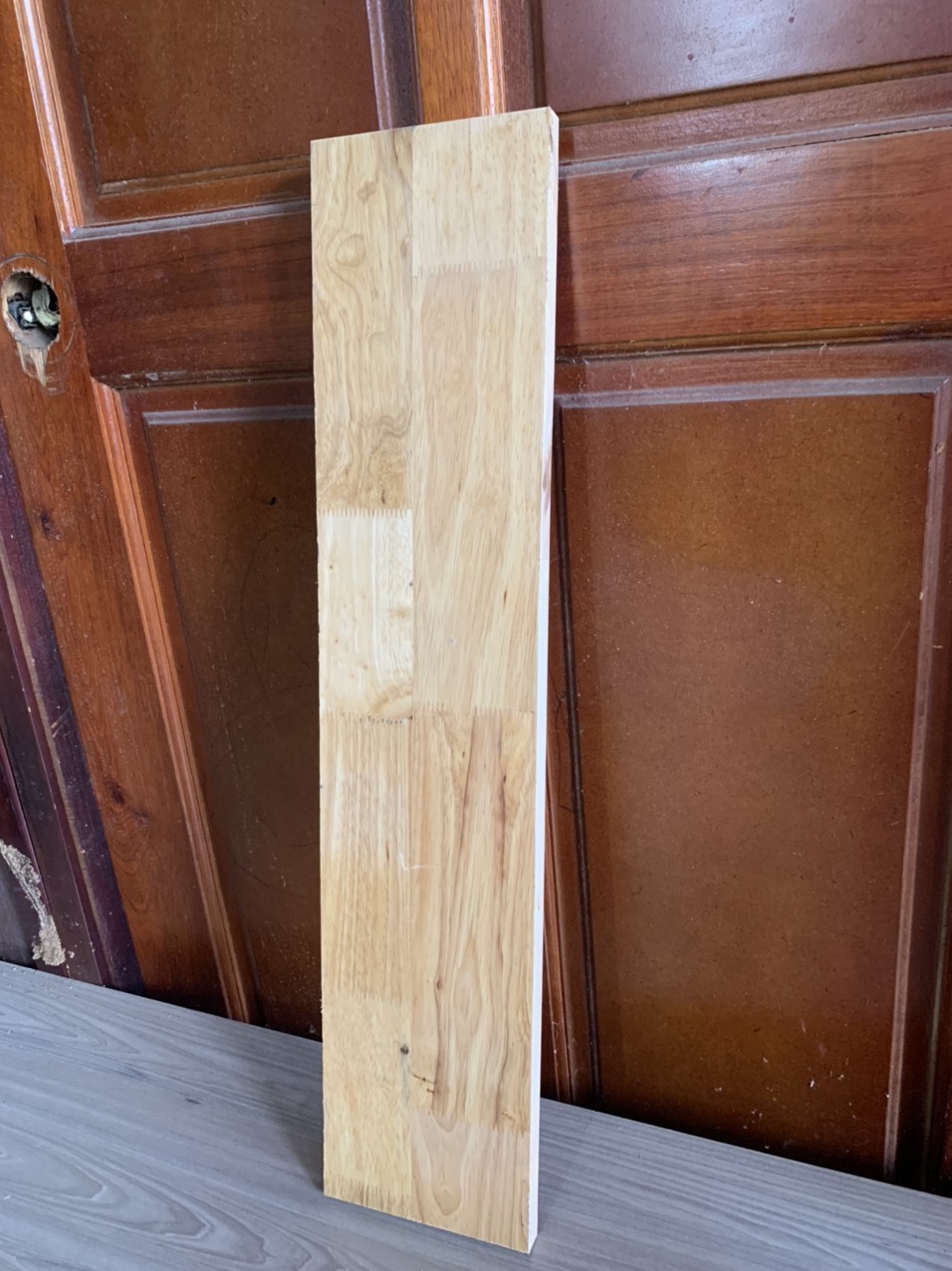 100x20 Tấm ván gỗ cao su phủ PU làm kệ có cắt theo yêu cầu