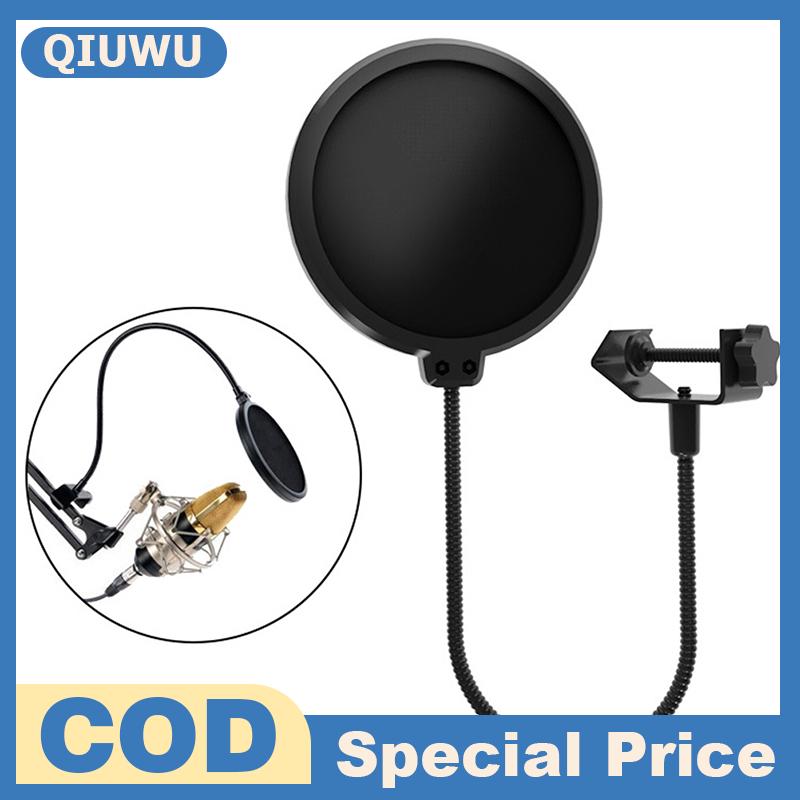 QIUWU Micro Studio hai lớp Bộ lọc âm thanh Màn hình gió linh hoạt để phát sóng
