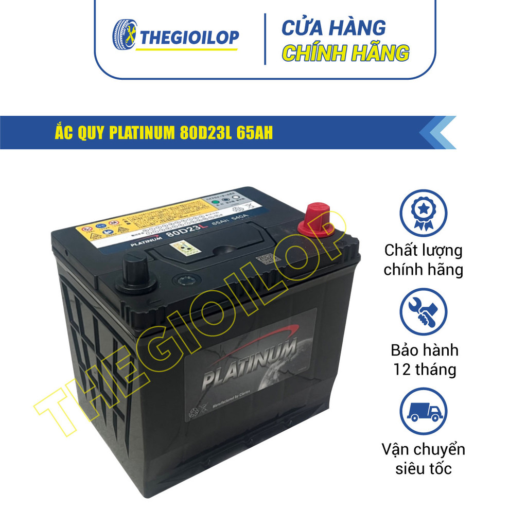 Bình ắc quy Platinum 80D23L 65AH - Bảo hành 12 tháng - Thegioilop