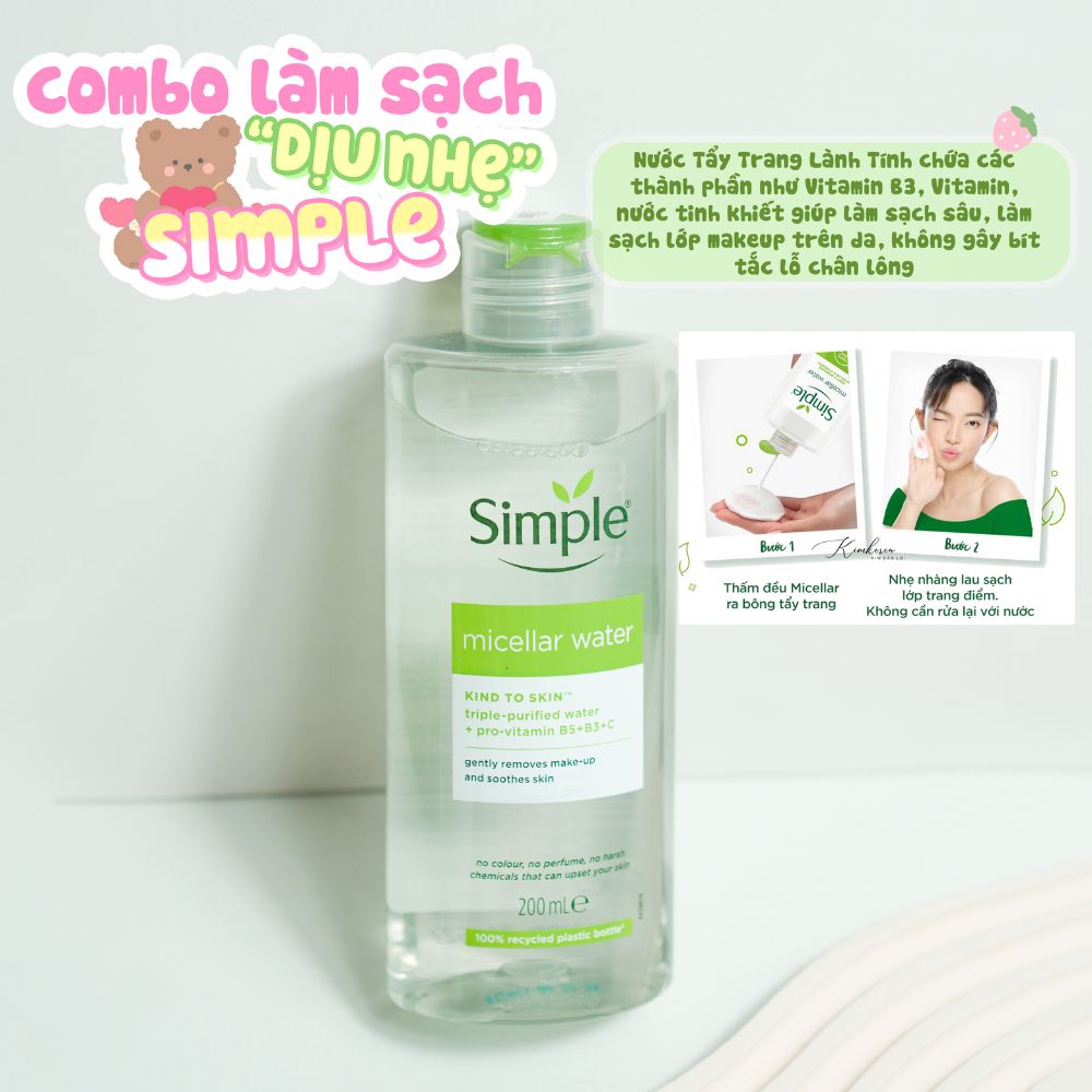 Tẩy Trang Simple Kind To Skin 200ml – Dịu Nhẹ Hằng Ngày