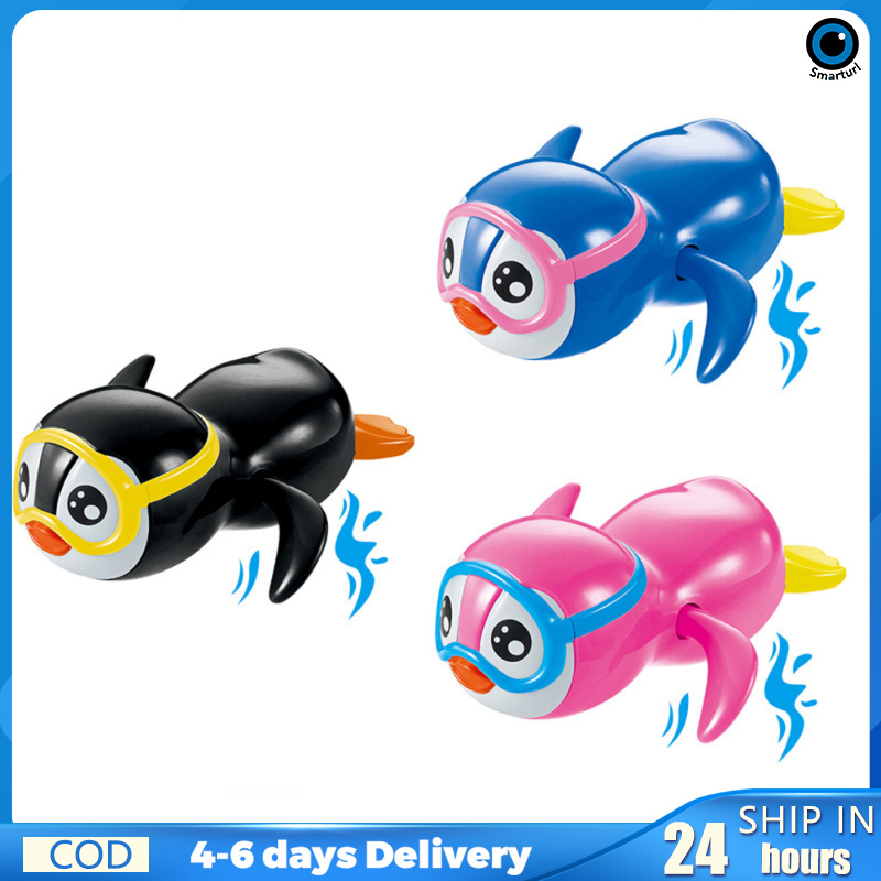 Baby Bath Toy Cute Cartoon Penguin Clockwork Shower Water Toys For Boys