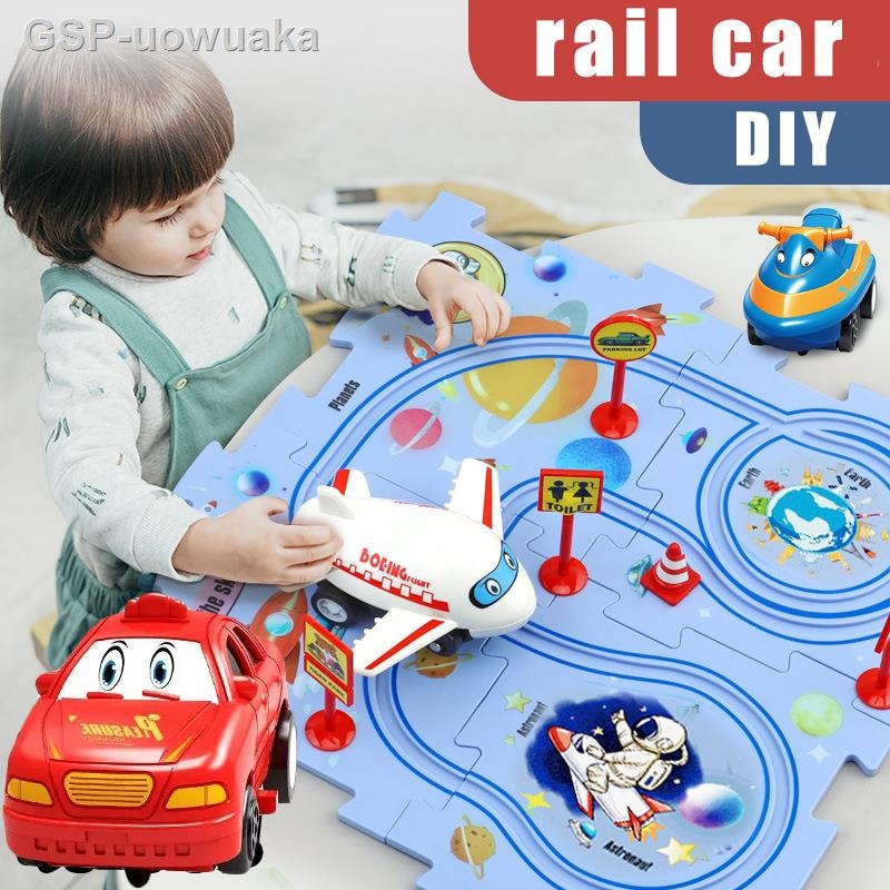 DIY Children Electric Railroad Assembly Automatic Rail Scene Construction