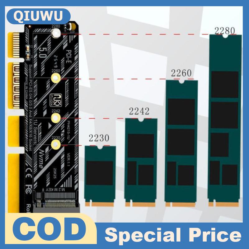 QIUWU 1ชิ้น PCIe เพื่อ M.2อะแดปเตอร์ SSD NVMe PCIE5.0การ์ดขยายคีย์ X4/X8/X16 M สำหรับการจัดเก็บเดสก์ท็อปสำนักงาน ราคา 91 บาท*ส่งฟรี