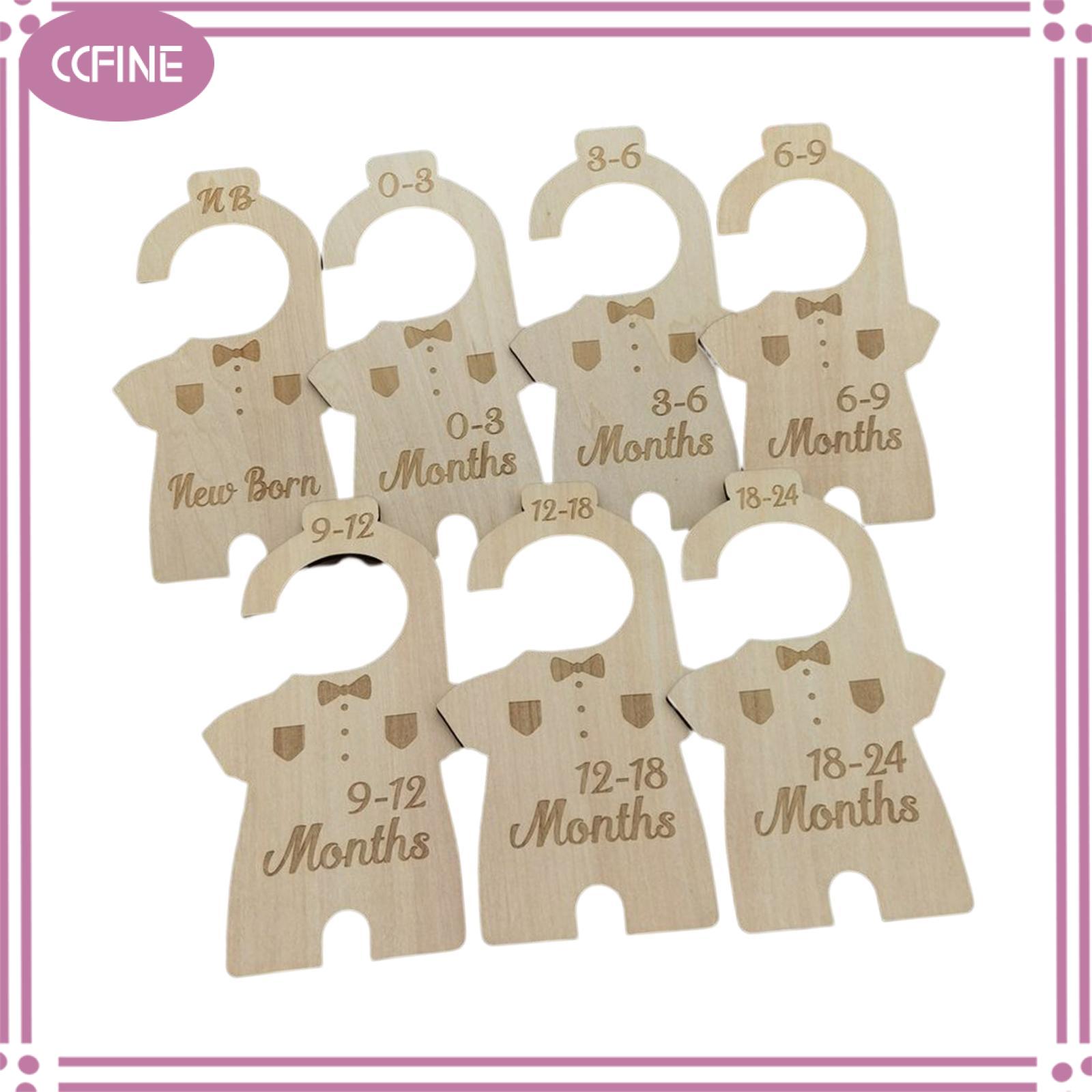 CCfine 7 Miếng Kích Thước quần áo trẻ em Tuổi Ngăn đồ nội thất cho em bé Trẻ Sơ Sinh Tủ Quần Áo Chia Nhãn Treo cỡ quần áo Ngăn Cho Trẻ Sơ Sinh Toddler