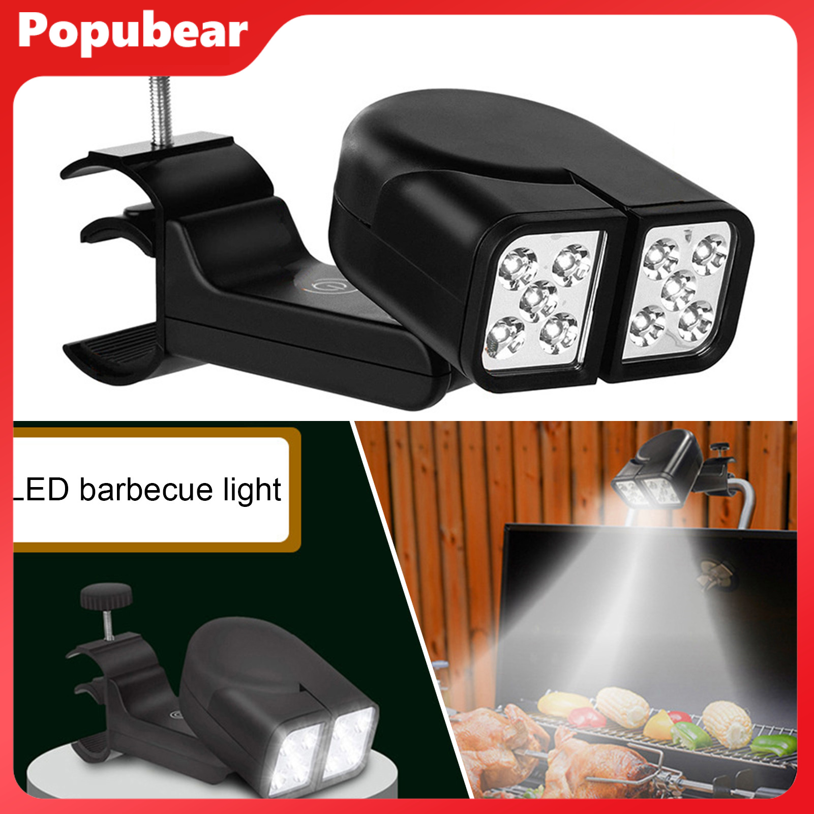 LED Grill Light Super Bright High Lumens Adjustable Angle Heat-Resistant Waterproof Multipurpose BBQ Light Cycling Lamp ราคา 904 บาท*ส่งฟรี