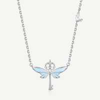 FANCI Harry Potter Flying Winged Key Necklace S925 Sterling Silver Glow-in-the-Dark Luminous Pendant Necklace for Women Potterhead Collection Jewelry