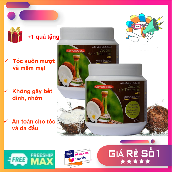 Kem hấp dầu và ủ dưỡng tóc tinh dầu Dừa non, Ủ Tóc Dừa Non Siêu Mềm Mượt Thái Lan 500ml -Milaganics Store