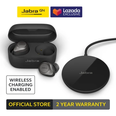 Jabra Elite 85t with wireless charging pad - Jabra Advanced Active Noise Cancellation True Wireless Earbuds (Wireless Charging Enabled)