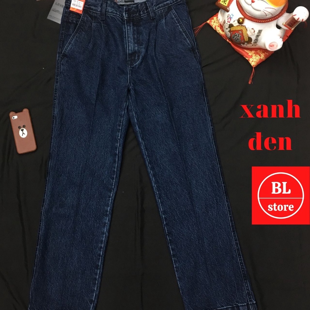 TASEAEEW Quần jean nam trung niên dáng thụng to túi chéo quần bò nam ống suông trung tuổi cao cấp đẹ